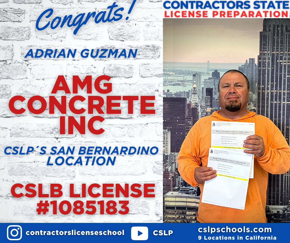 Congratulations Adrian from San Bernardino